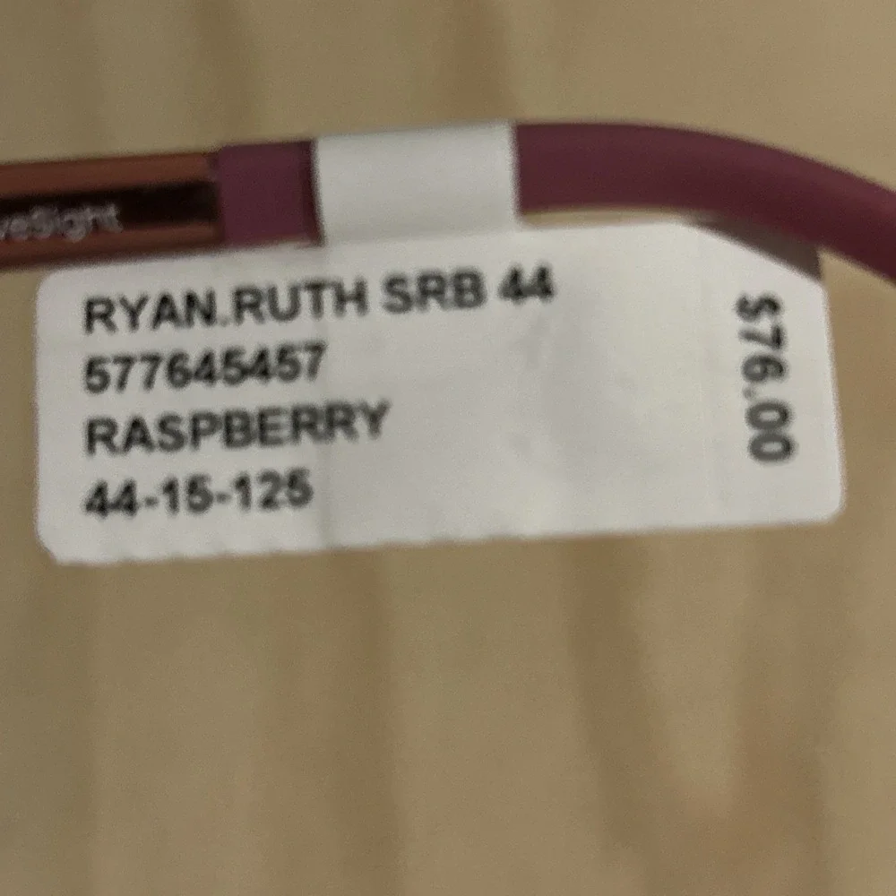 Jonas Paul Ryan Ruth Raspberry Eyeglasses Frame 44-15-125 NWT